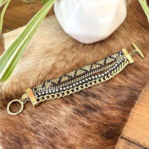 Express Gold and Black Chain Bracelet